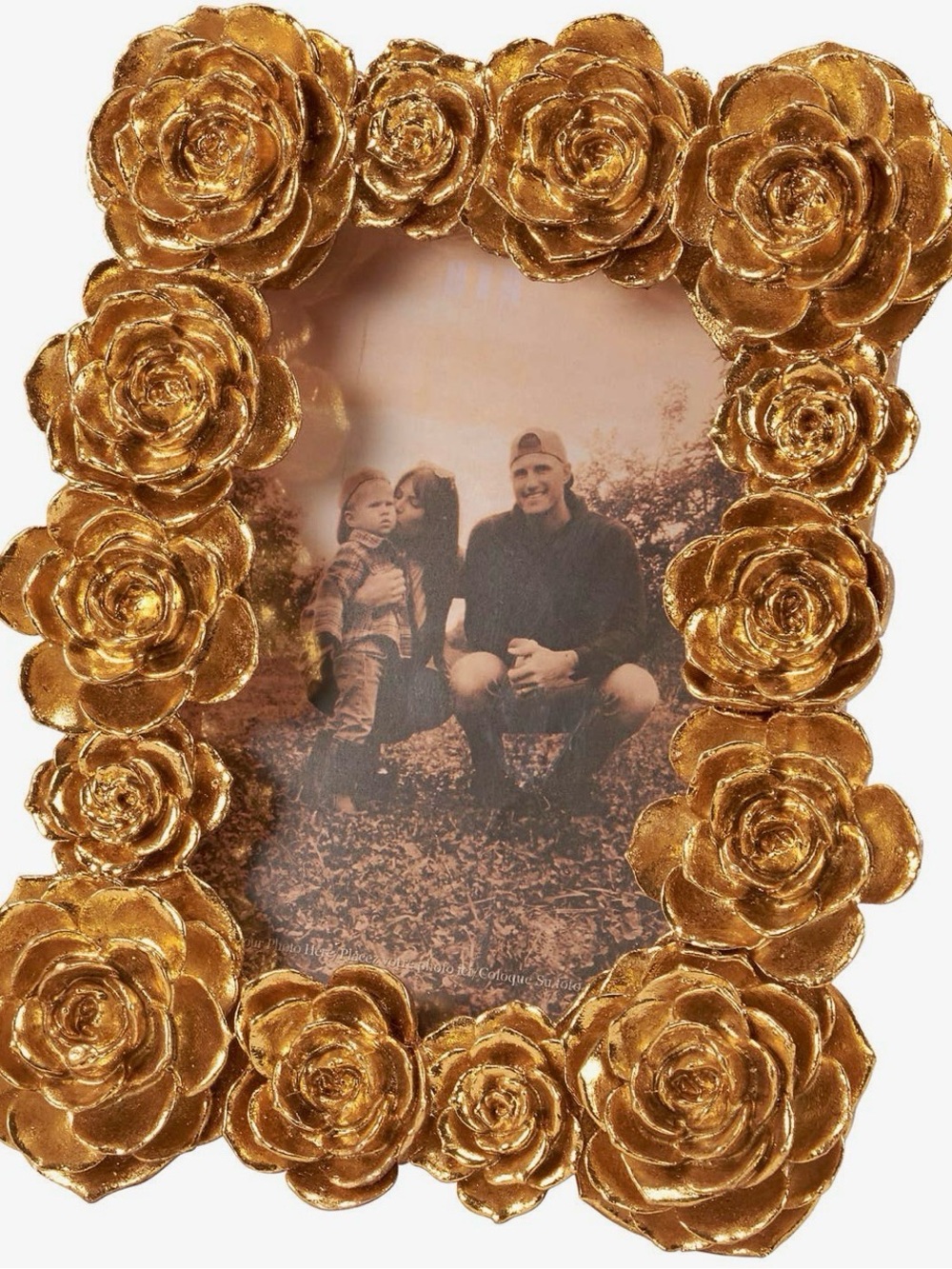 Gold Floral Rose Frame – Decorative Picture Frame